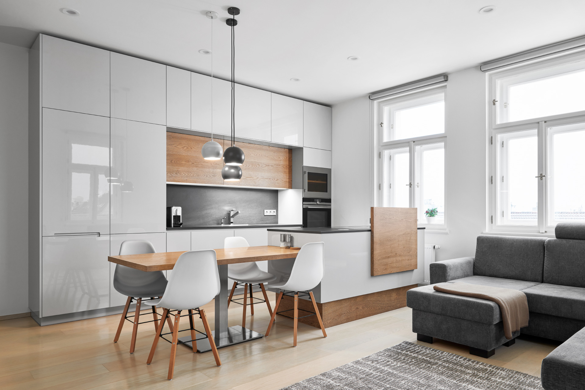 Hanák Furniture Complete bespoke interior Grey lacquer