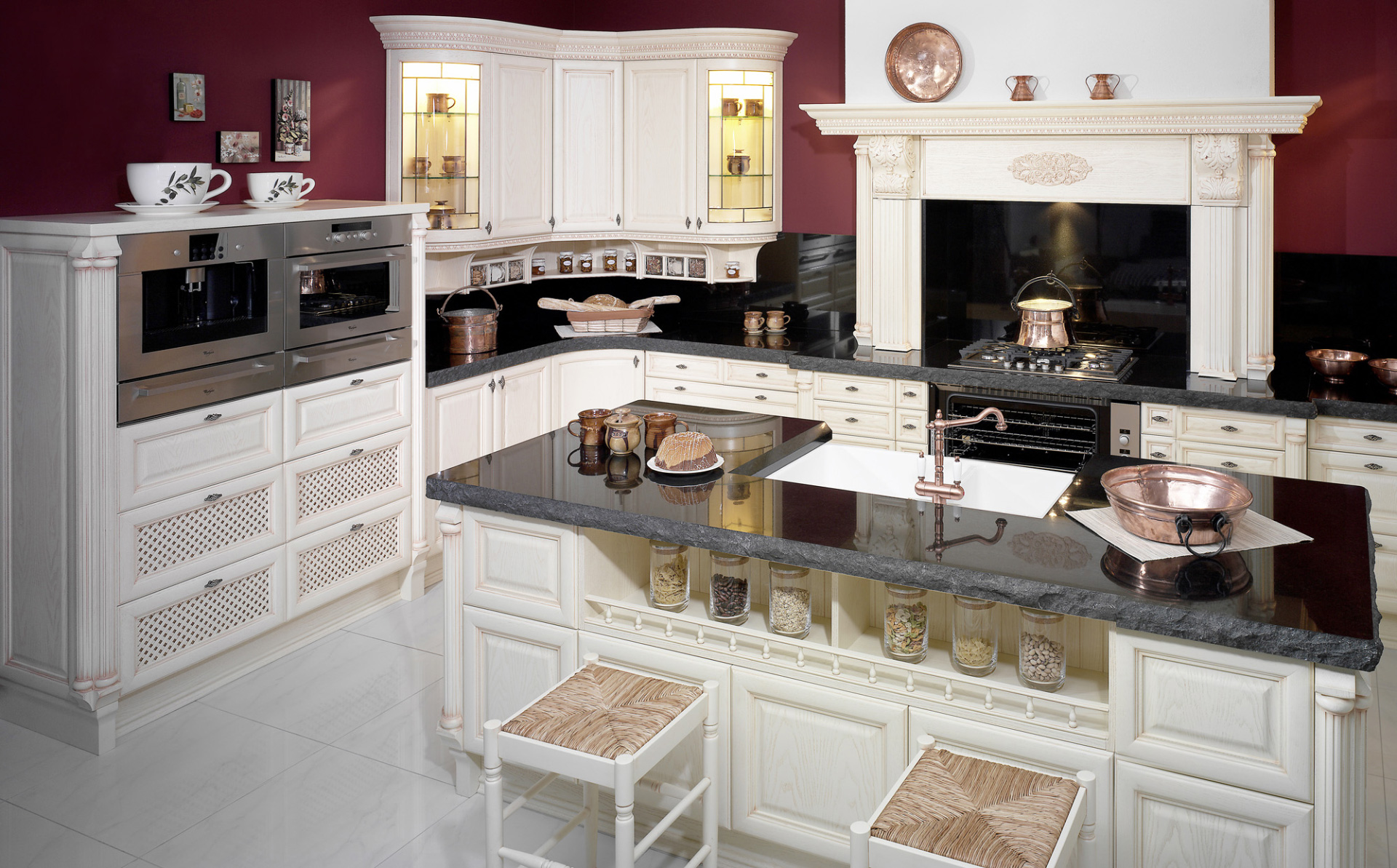 Rustic kitchen Hanák in white ash veneer.