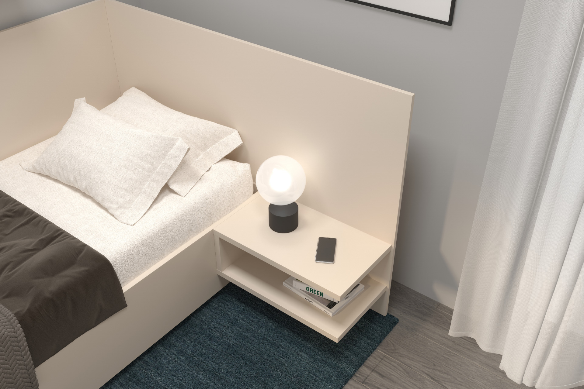 Hanák nábytek SALY bedroom Bedside table Back and side panels